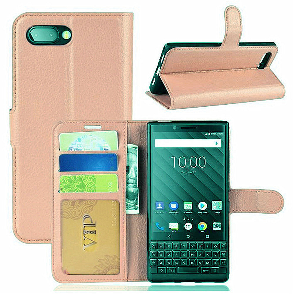 Leather Folio Wallet Case for Blackberry Key2 LE (Lite) Leather Folio Wallet Case for Blackberry Key2 LE (Lite)